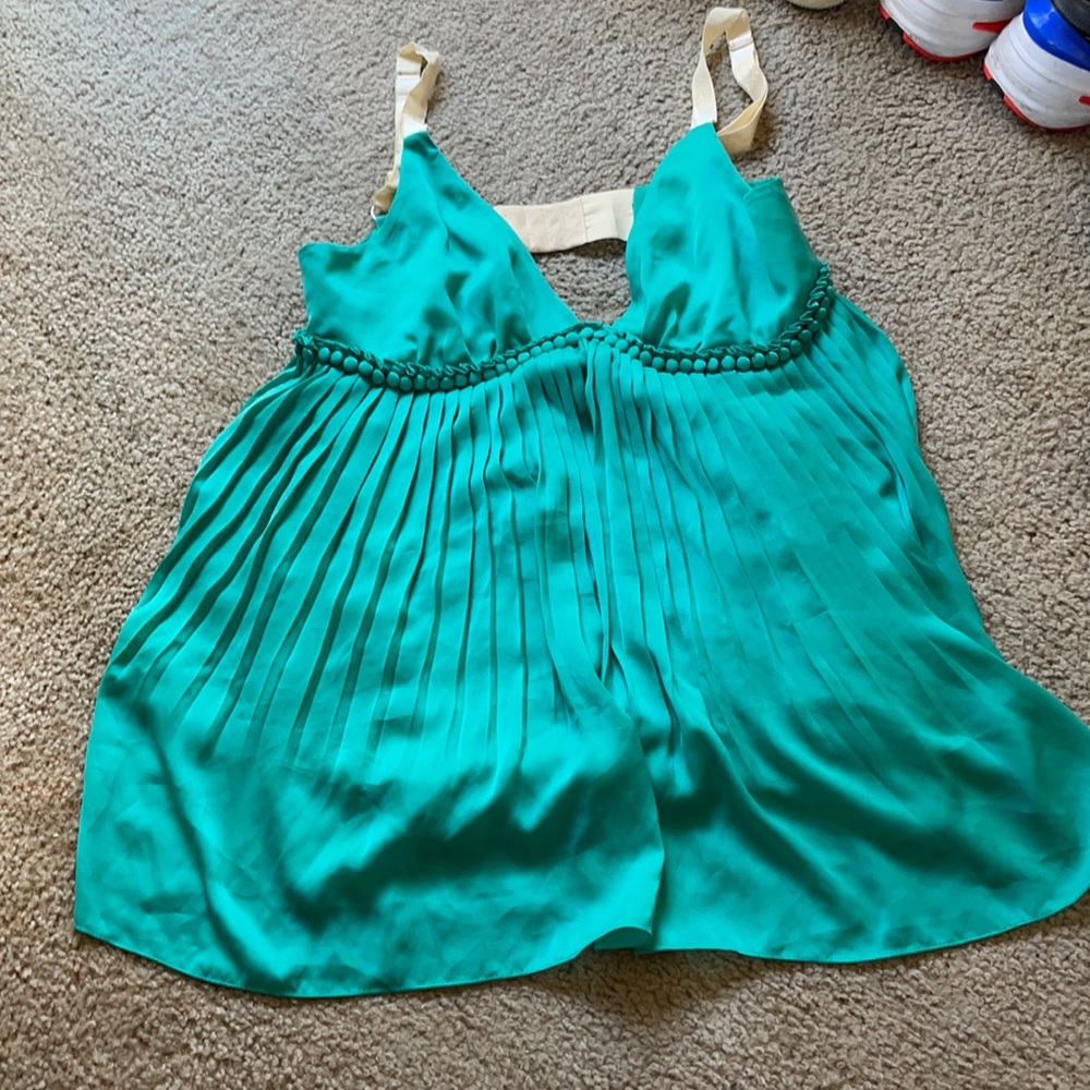 Elizabeth and James silk teal top